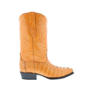 Wild West Mens Caiman Tail Boots Med R-Toe Brown Boots (NWT)